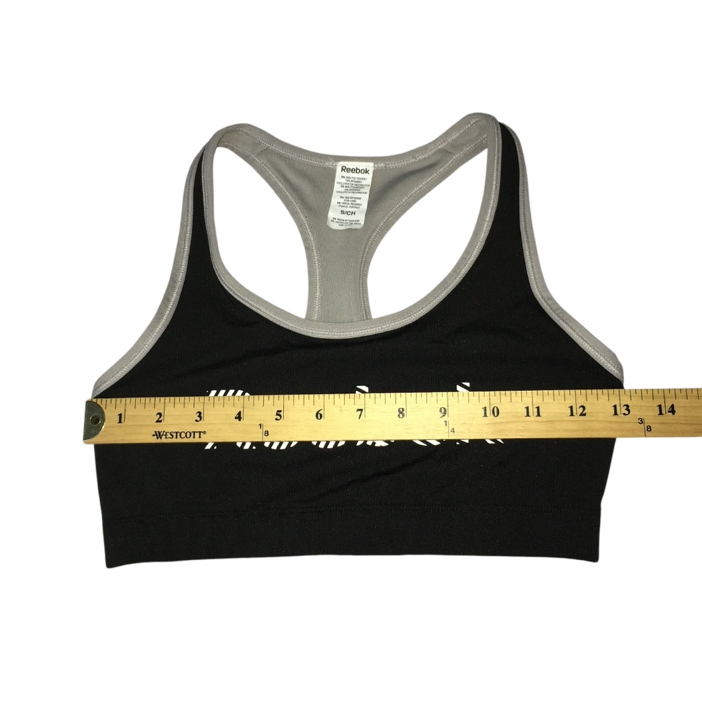 (2) REEBOK Racerback Black Gray Sports Bras - Women’s Small - Picture 5 of 12
